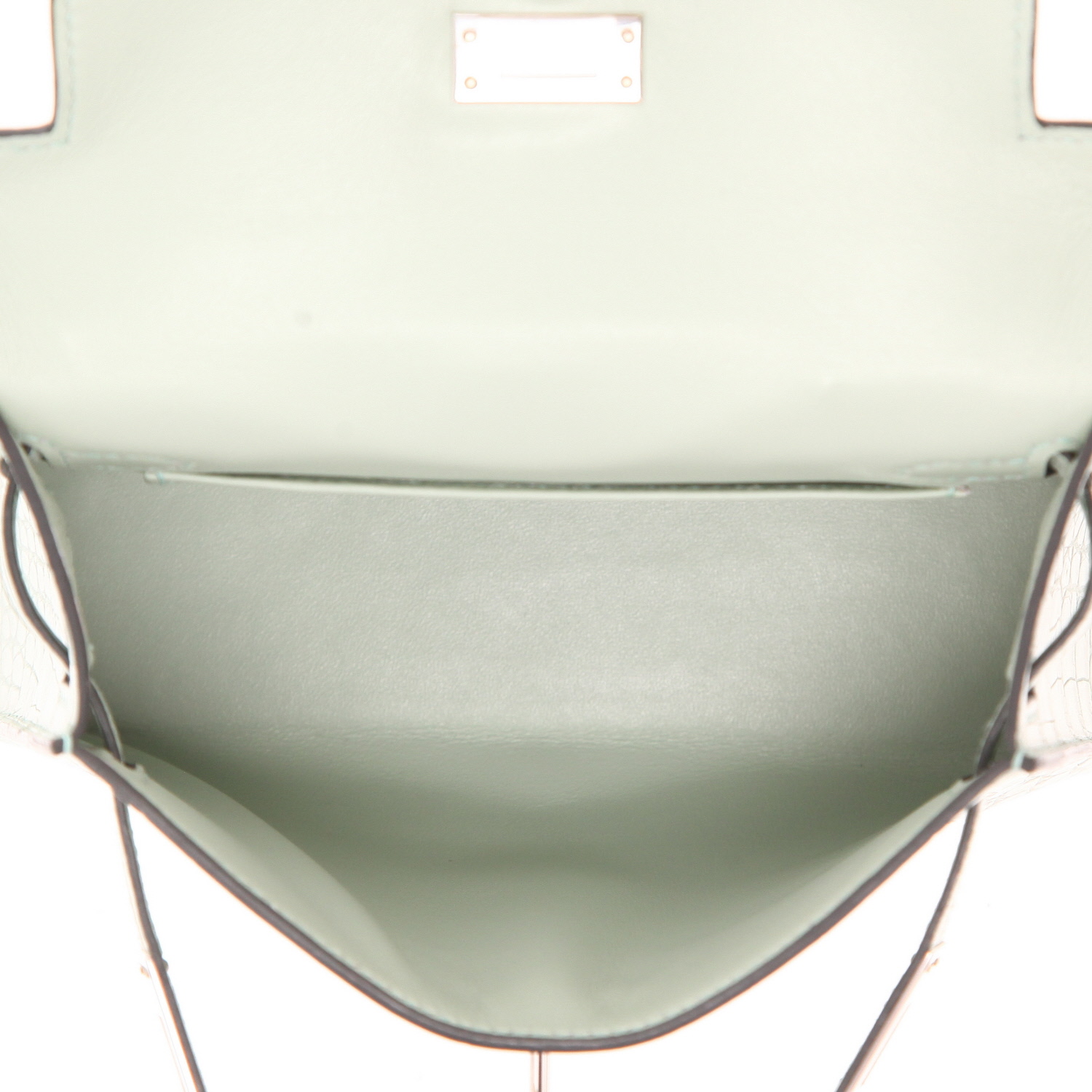Bolso bandolera Hermès  Kelly 20 cm en aligátor verde agua - Detail D3