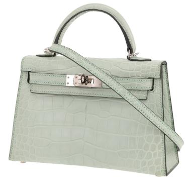 Borsa a tracolla Hermès  Kelly 20 cm in alligatore verde acqua