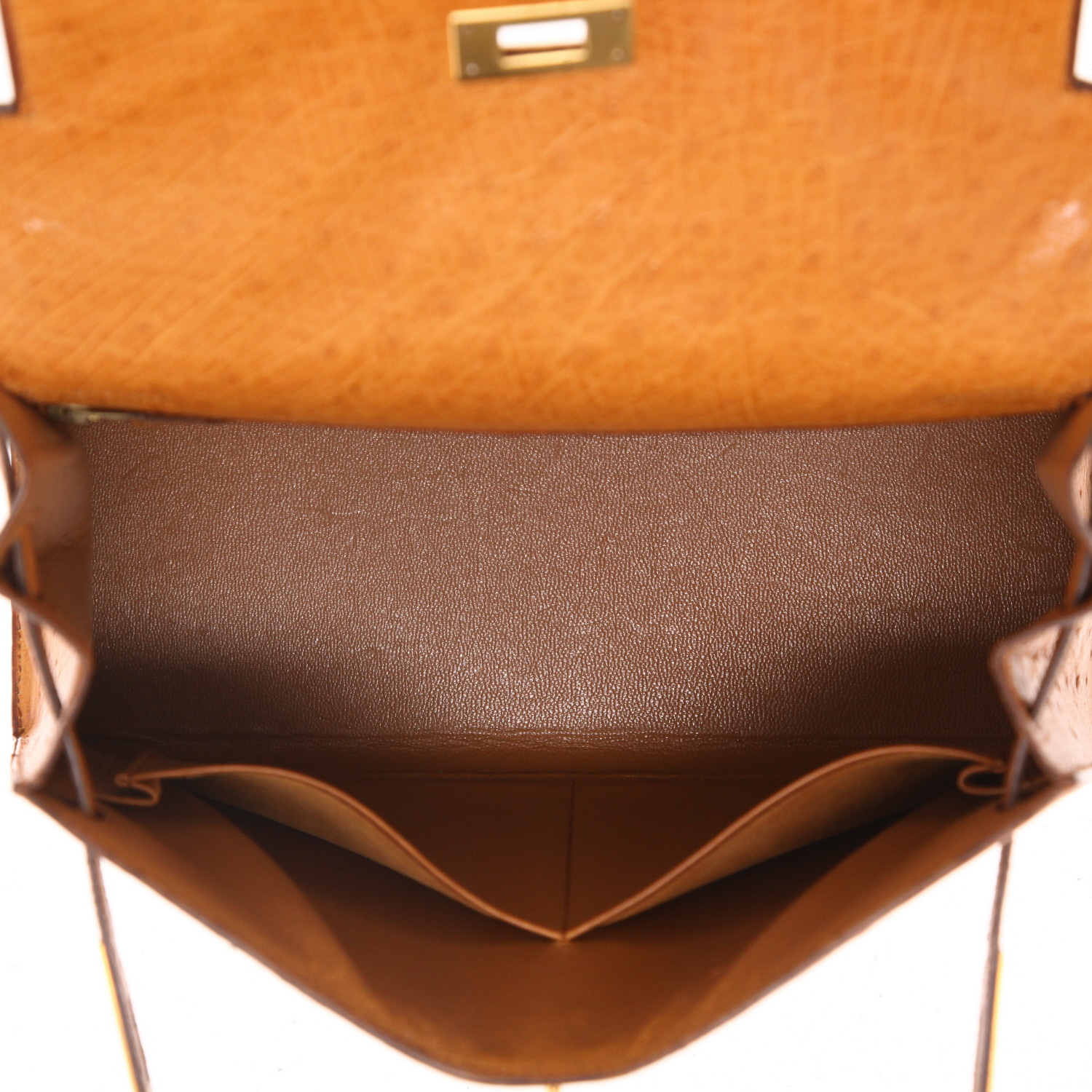 Borsa Hermès  Kelly 28 cm in struzzo gold - Detail D3