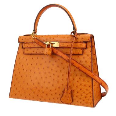 Hermès  Kelly 28 cm handbag  in gold ostrich leather
