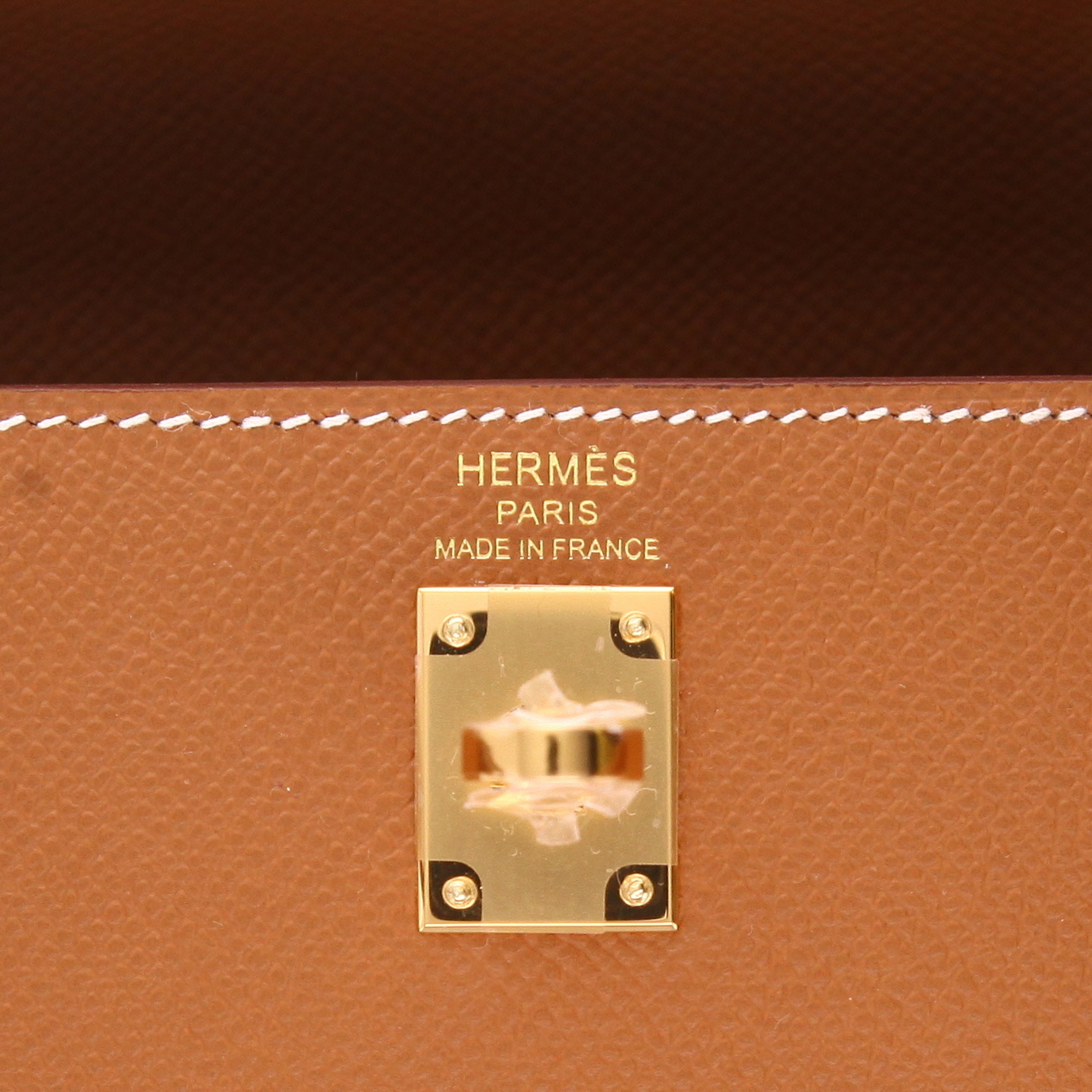 Sac à main Hermès  Kelly 25 cm en cuir epsom gold - Detail D2