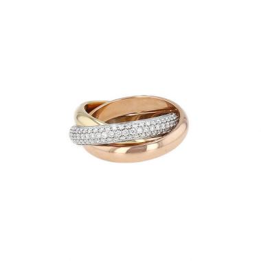 Bague Cartier Trinity moyen modèle en 3 ors et diamants