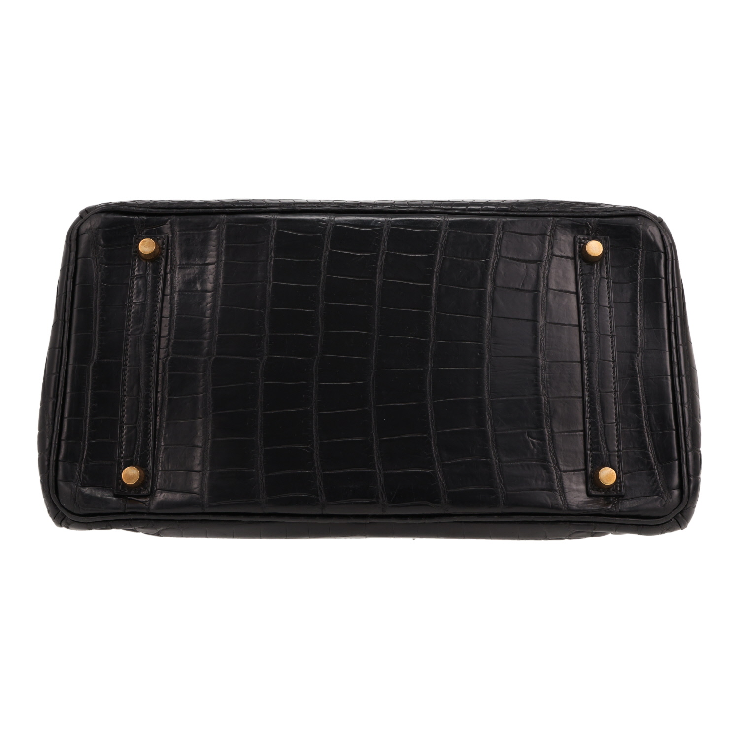 Sac à main Hermès  Birkin 35 cm en crocodile niloticus noir - Detail D1