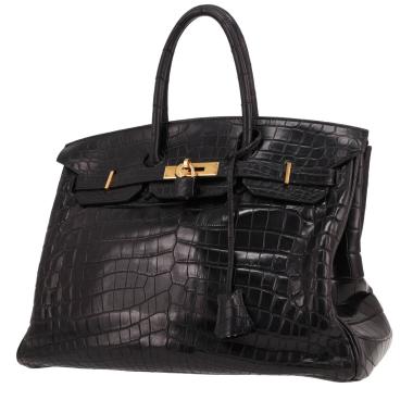 Sac à main Hermès  Birkin 35 cm en crocodile niloticus noir