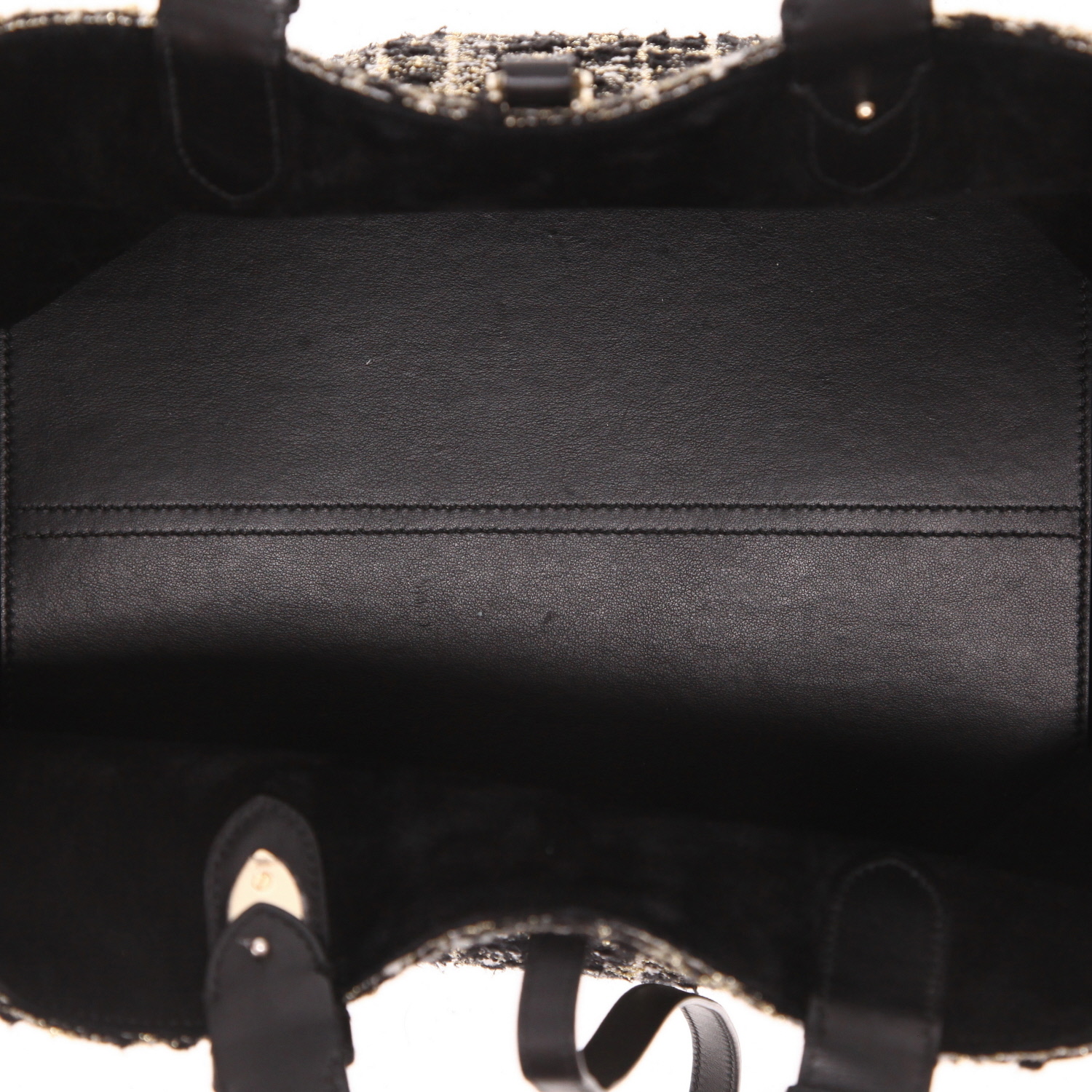 Borsa Dior  Toujours in tweed nero e dorato e pelle nera - Detail D3