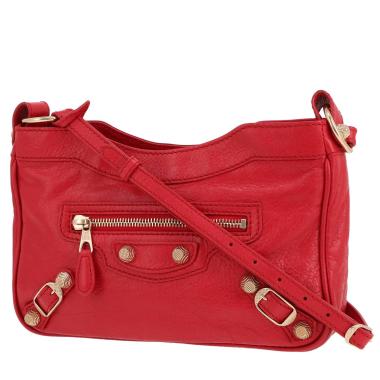 Sac bandoulière Balenciaga  City en cuir rouge