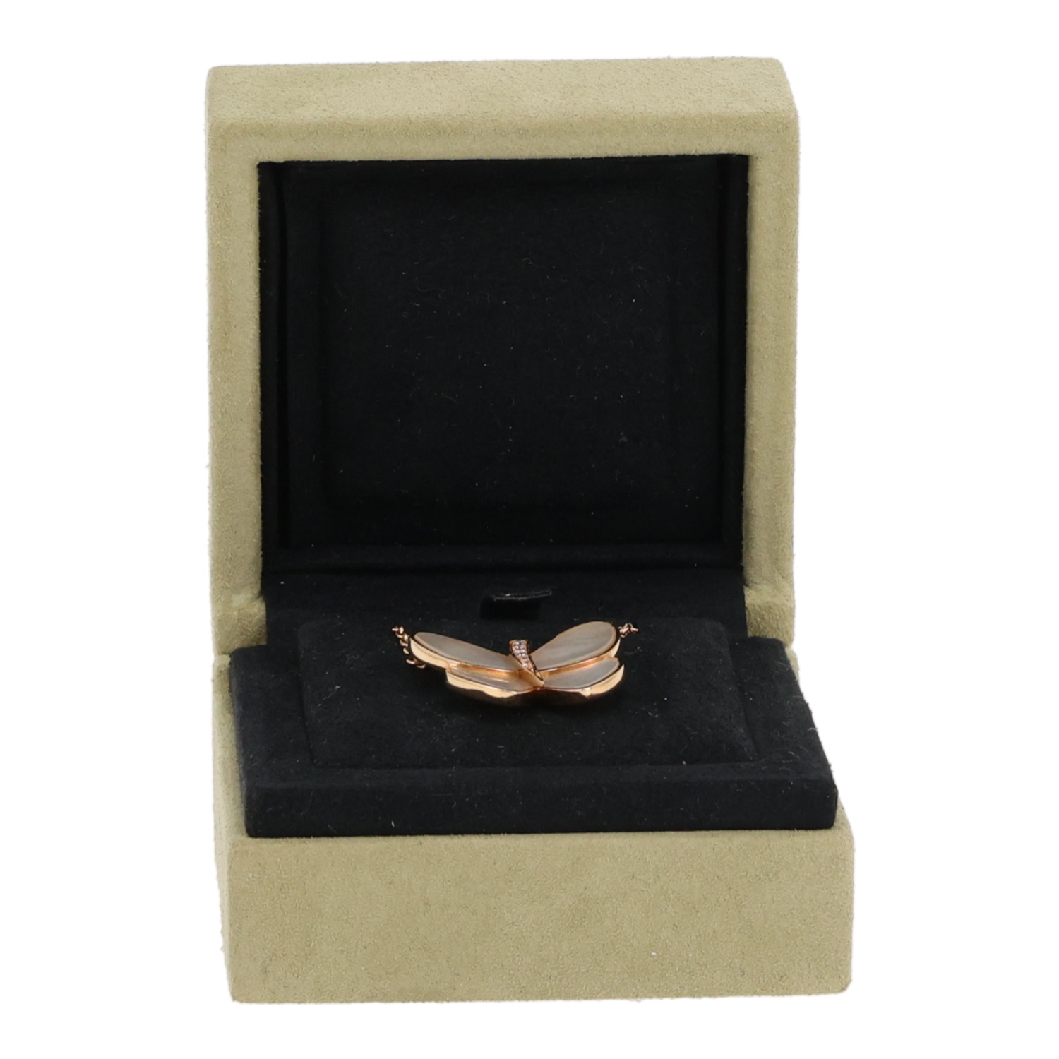 Collier Van Cleef & Arpels Papillon en or jaune, nacre et diamants - Detail D2