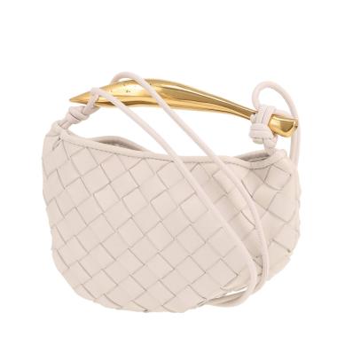 Sac bandoulière Bottega Veneta  Sardine petit modèle  en cuir intrecciato blanc