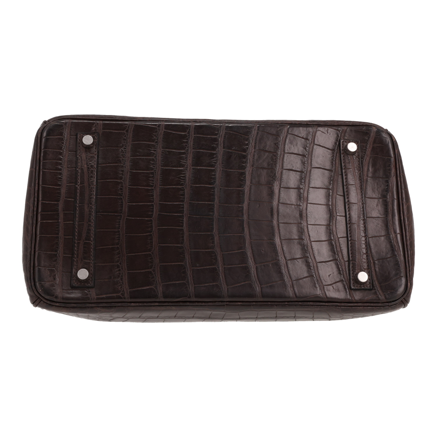 Hermès  Birkin 35 cm handbag  in brown alligator - Detail D1