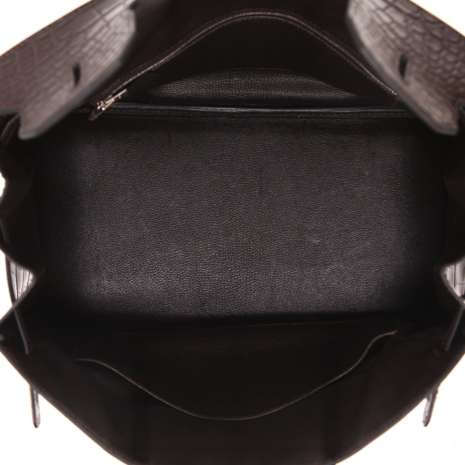 Bolso de mano Hermès  Birkin 35 cm en aligátor marrón - Detail D3