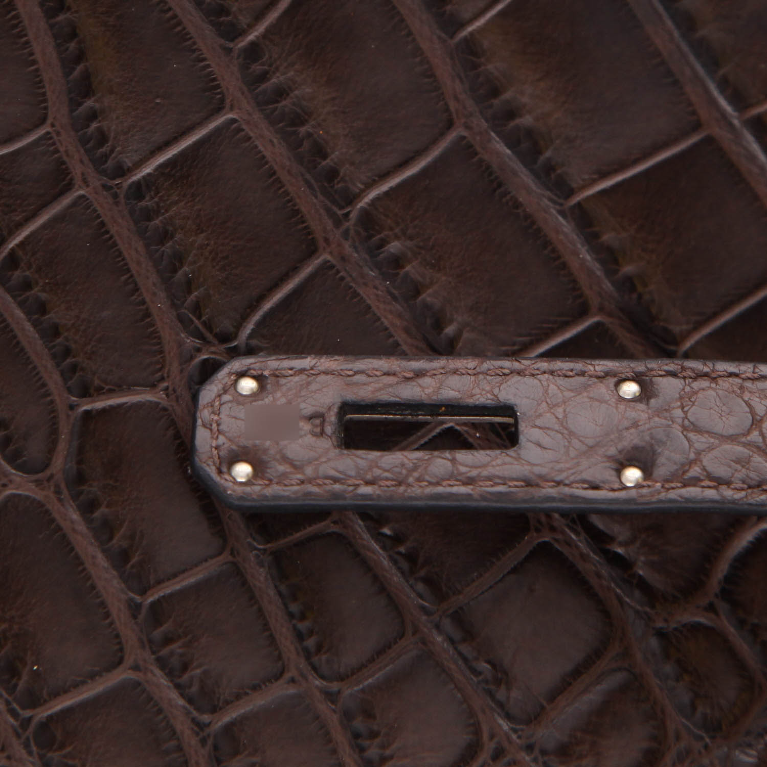Sac à main Hermès  Birkin 35 cm en alligator marron - Detail D4