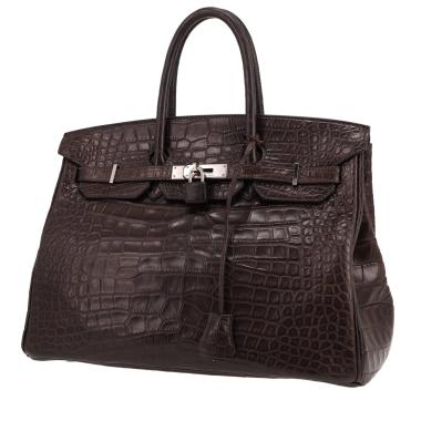 Borsa Hermès  Birkin 35 cm in alligatore marrone