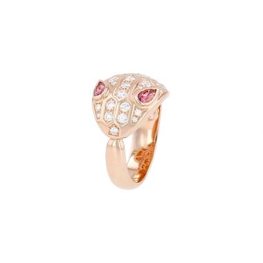 Bague Bulgari Serpenti Seduttori en or rose, diamants et tourmalines