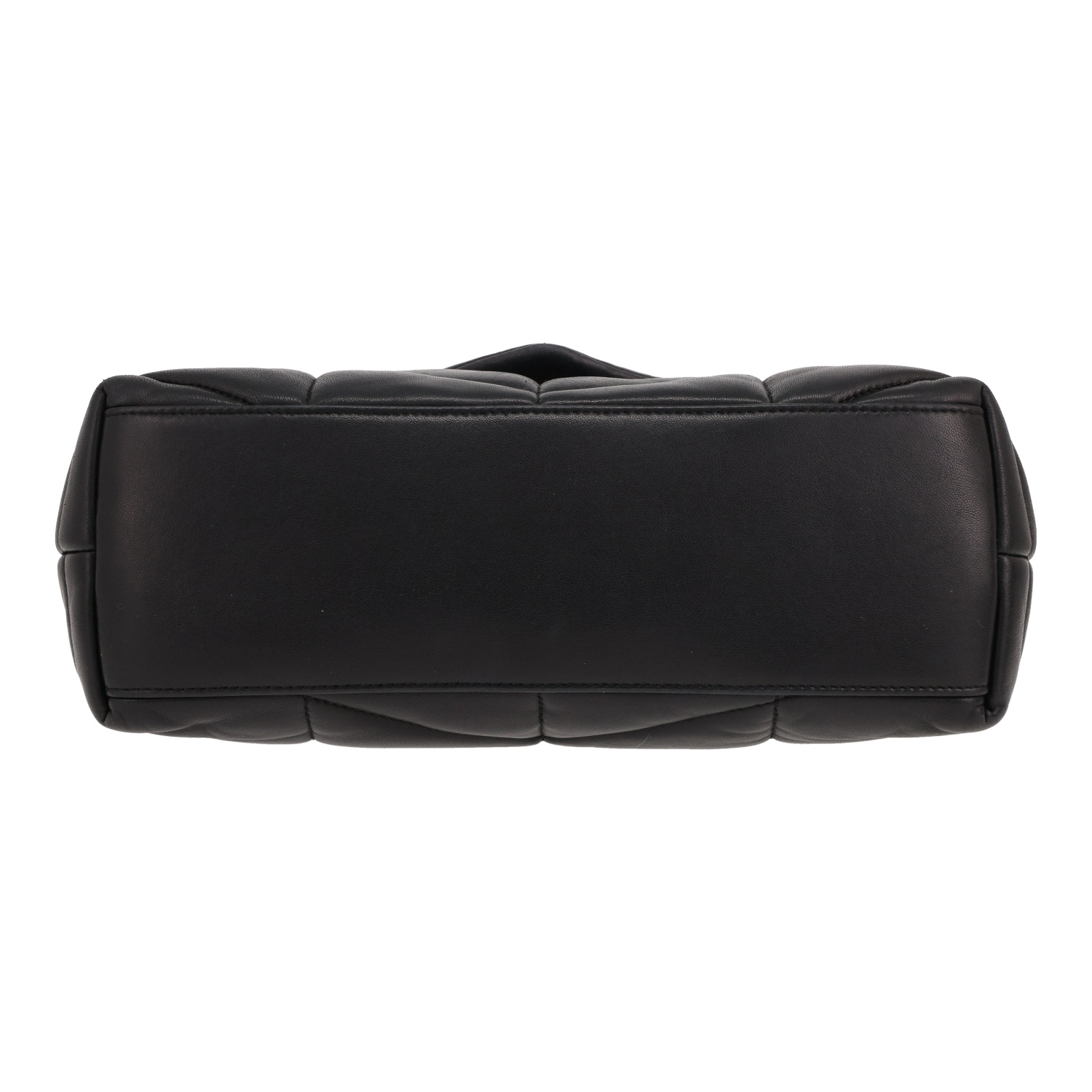 Sac bandoulière Saint Laurent  Loulou Puffer en cuir matelassé chevrons noir - Detail D1