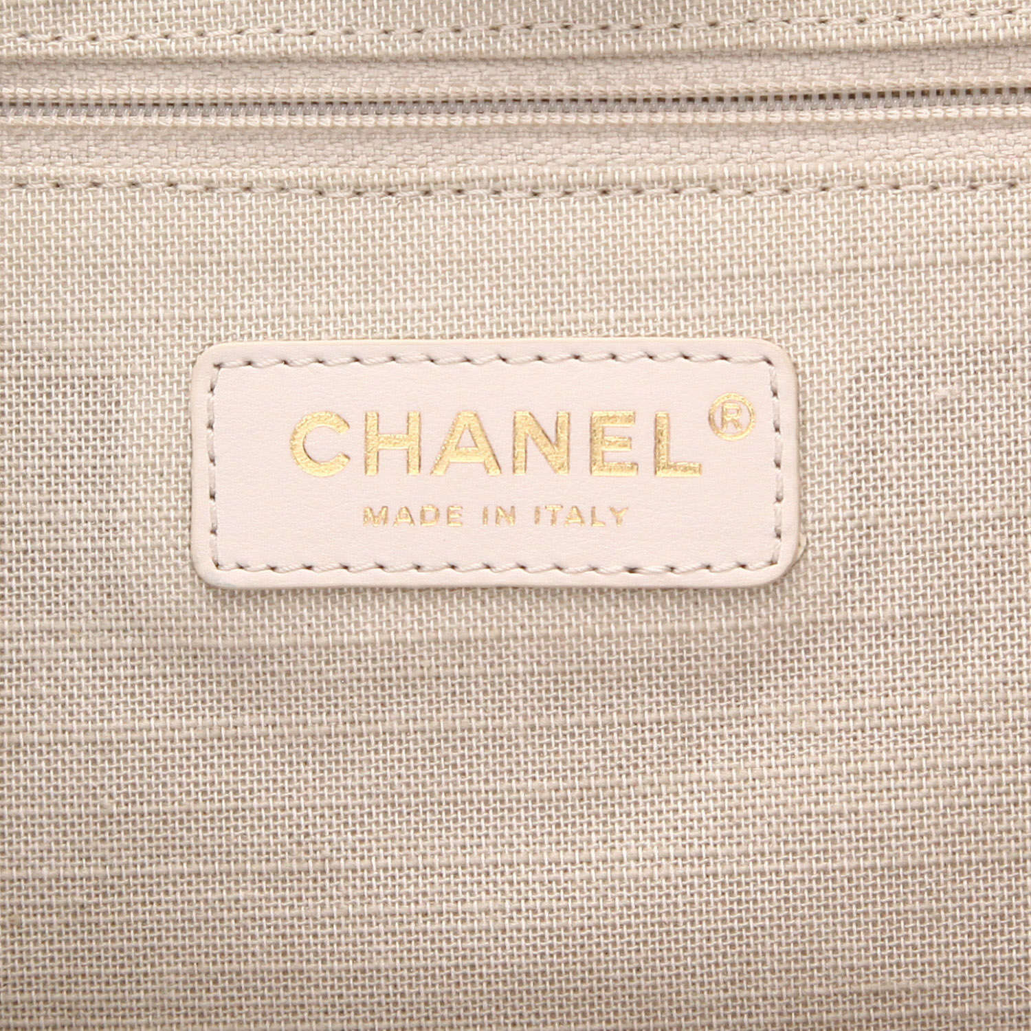 Chanel  Deauville medium model  shopping bag  canvas  and brown leather - Detail D2