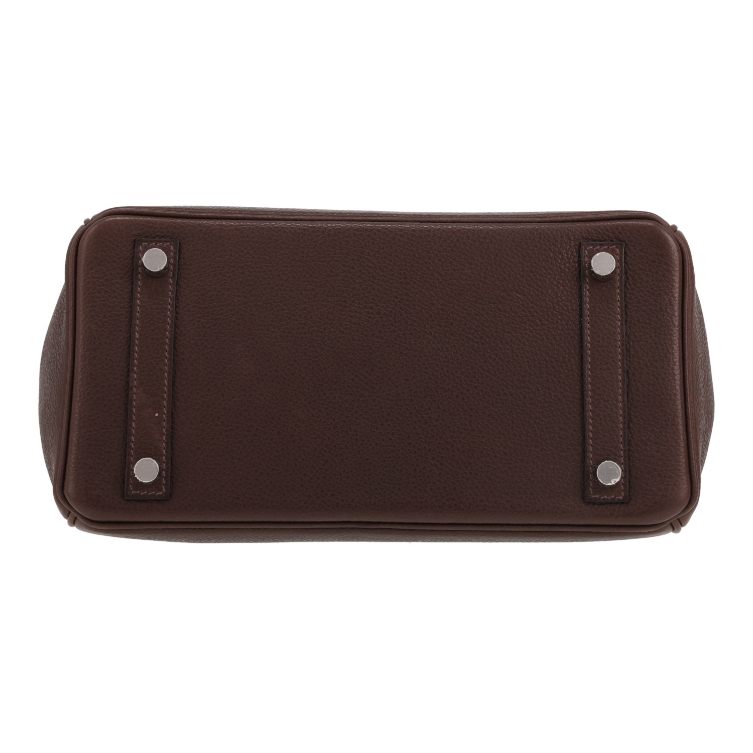 Hermès  Birkin 25 cm handbag  in ebene Barenia Faubourg - Detail D1