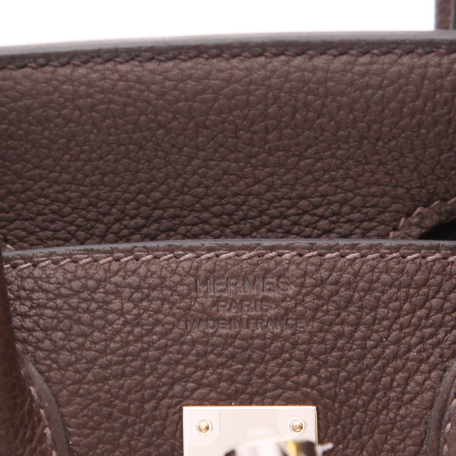Borsa Hermès  Birkin 25 cm in Barenia Faubourg ebana - Detail D2