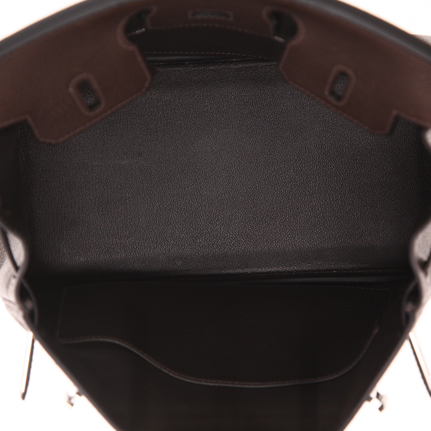 Hermès  Birkin 25 cm handbag  in ebene Barenia Faubourg - Detail D3