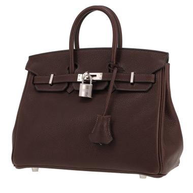 Hermès  Birkin 25 cm handbag  in ebene Barenia Faubourg