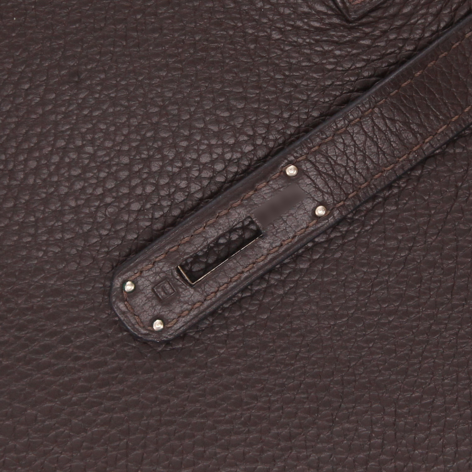 Bolso de mano Hermès  Birkin 35 cm en cuero togo marrón - Detail D4