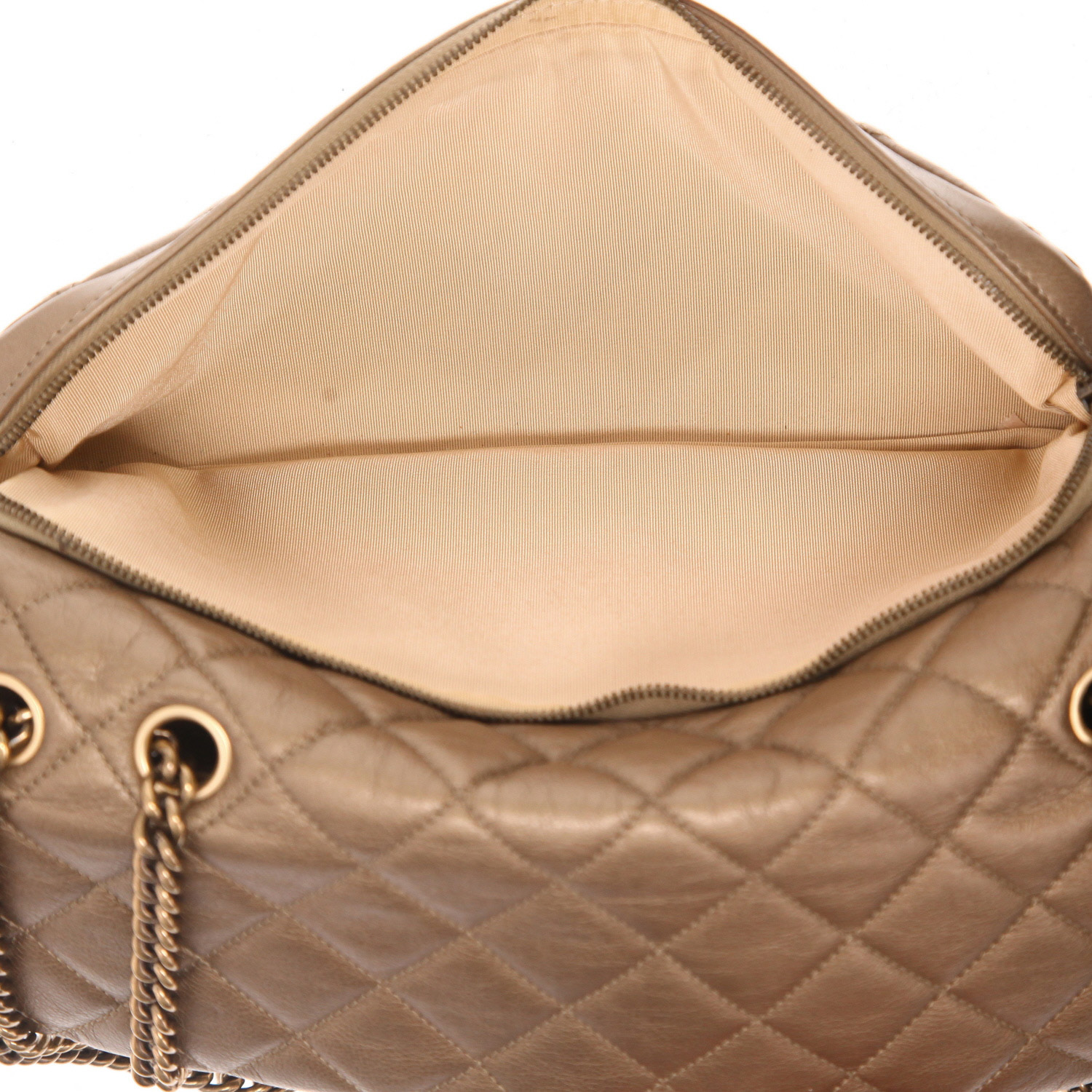 Bolso de mano Chanel   en cuero acolchado marrón dorado - Detail D4