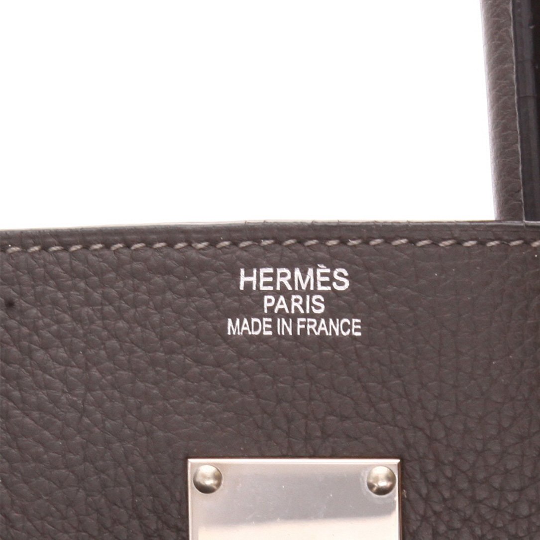 Borsa da spalla o a mano Hermès  Birkin Shoulder in pelle togo grigia - Detail D2