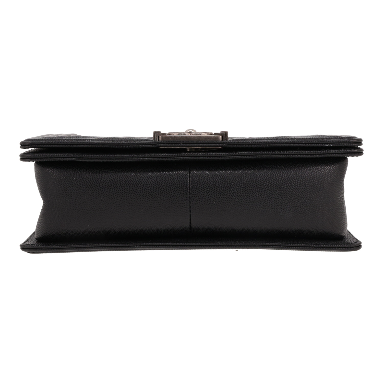 Sac bandoulière Chanel  Boy en cuir grainé matelassé noir - Detail D1