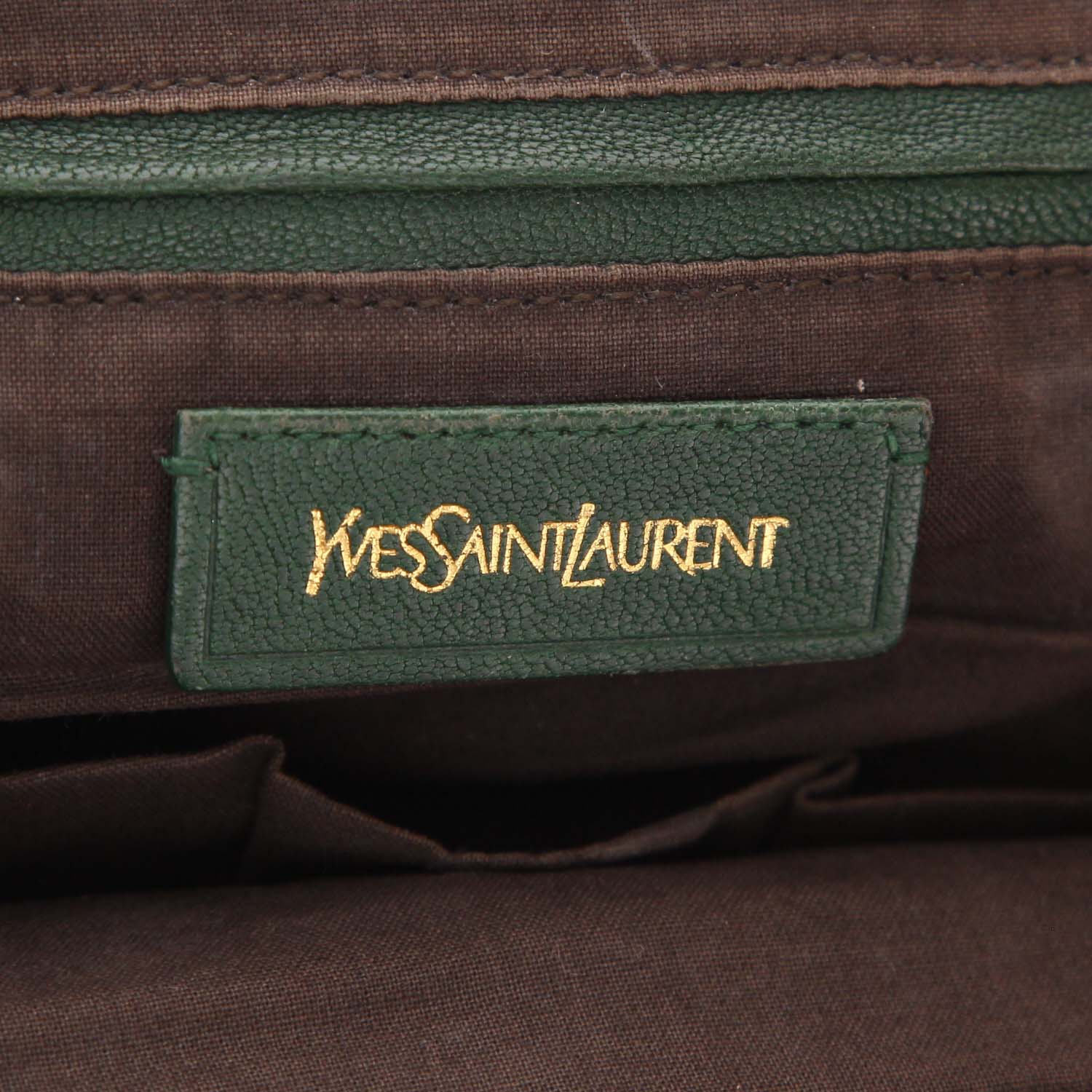 Sac à main Saint Laurent  Chyc en cuir vert - Detail D2