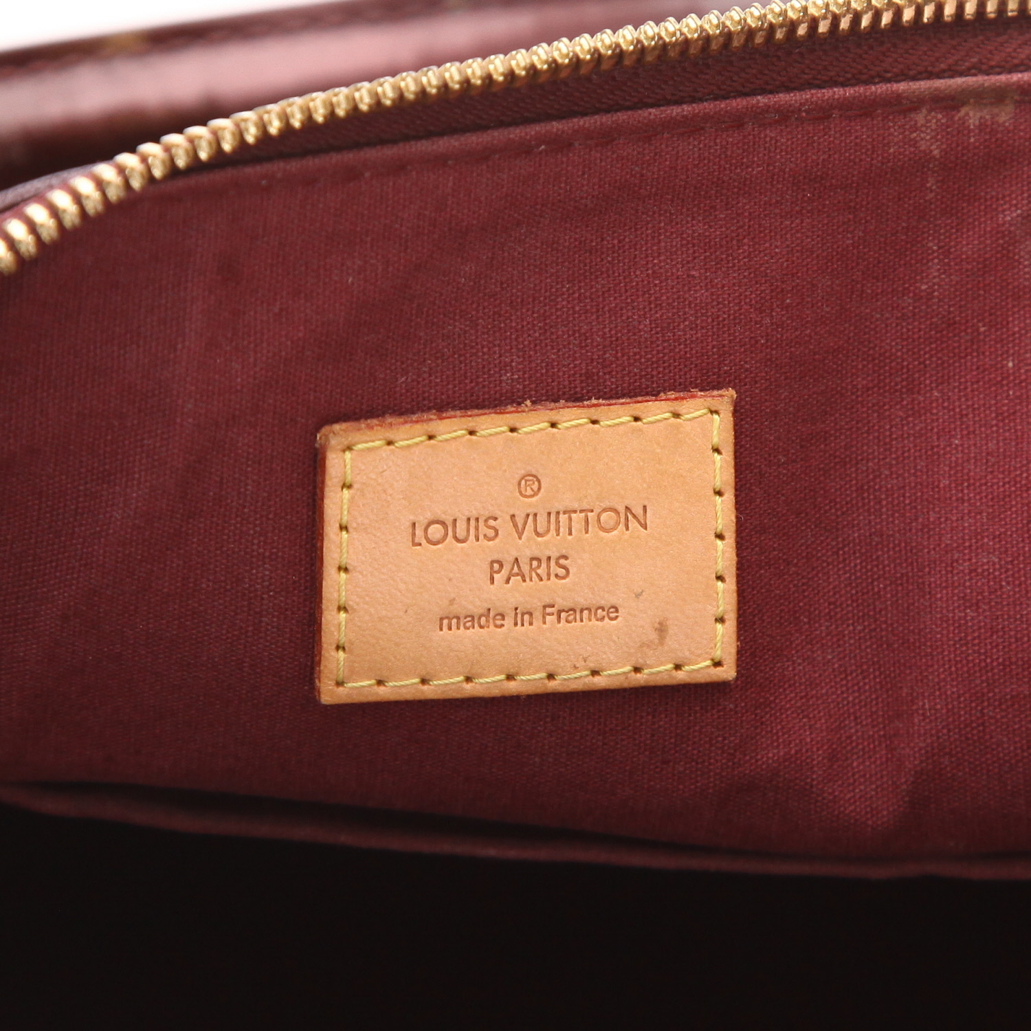 Bolso de mano Louis Vuitton  Alma modelo grande  en charol Monogram color burdeos - Detail D2