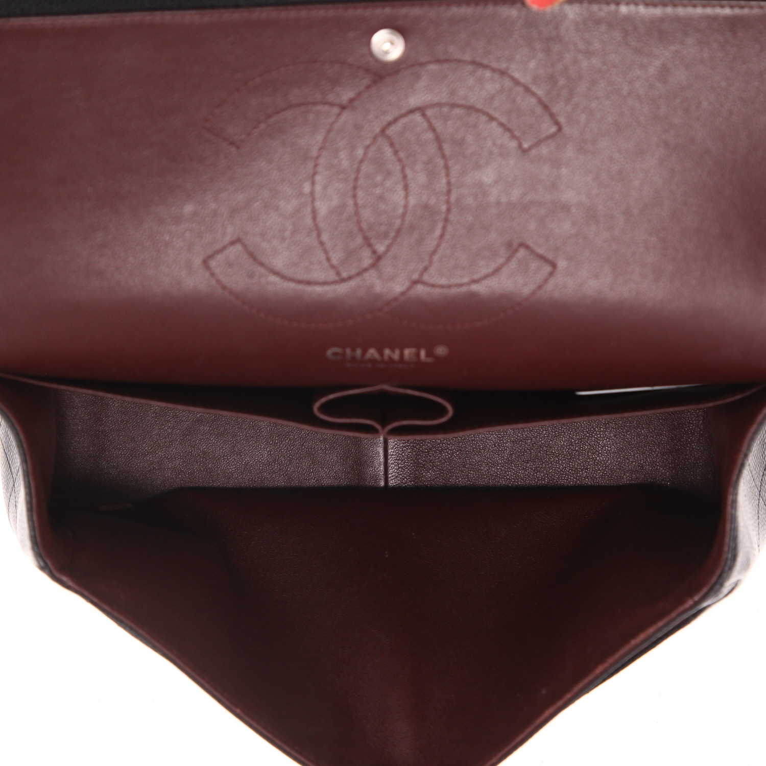 Sac bandoulière Chanel  Timeless Jumbo en cuir grainé matelassé noir - Detail D3