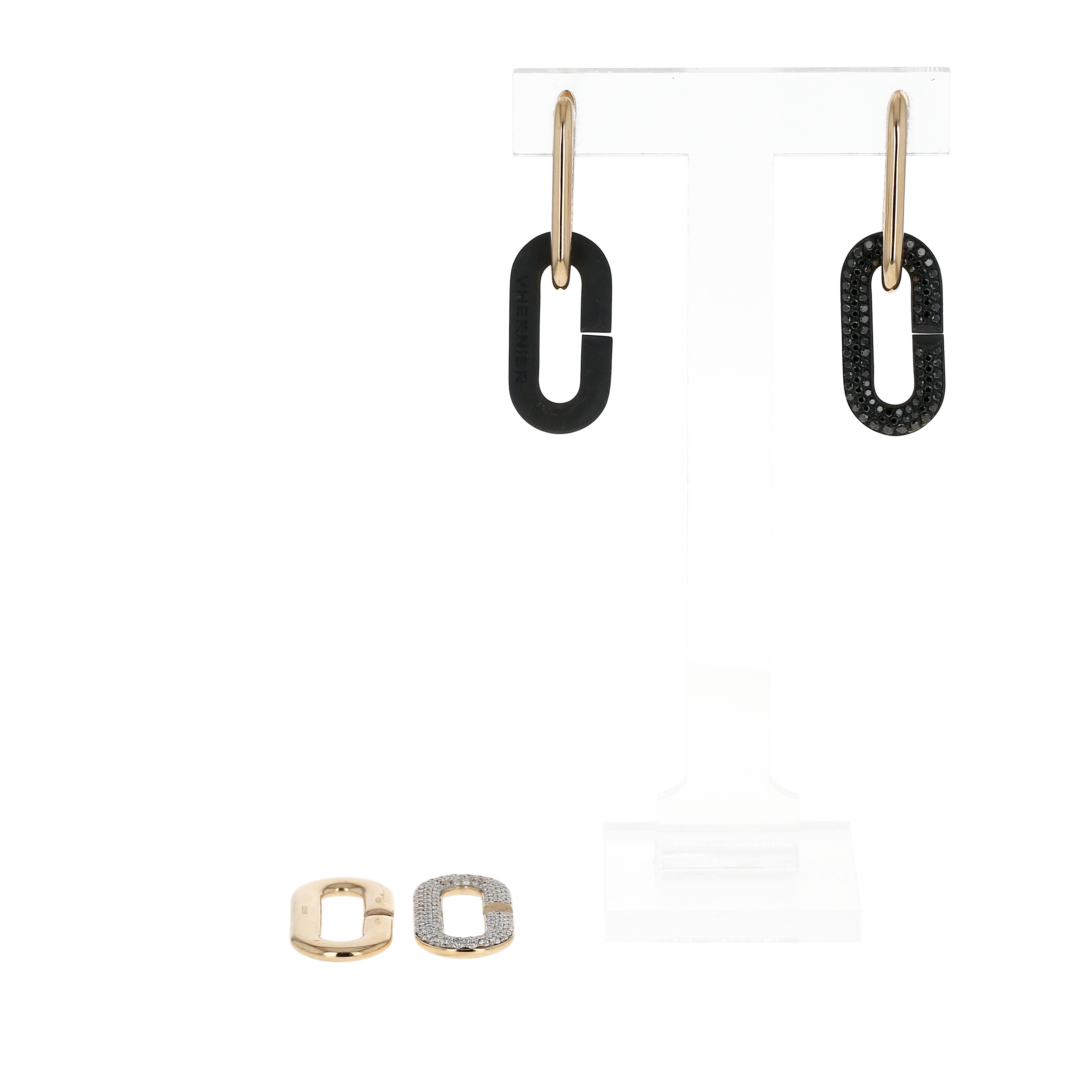 Pendientes  Vhernier Mon Jeu de oro rosa, oro blanco, titanio y diamantes - Detail D3