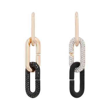 Paire de boucles d'oreilles à transformation Vhernier Mon Jeu en or rose, or blanc, titane et diamants