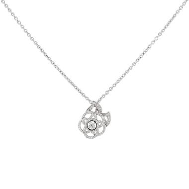 Chanel Camelia necklace in white gold and diamonds