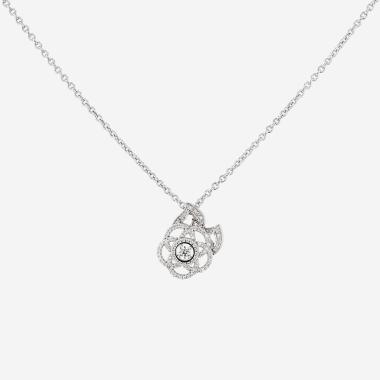 Collier Chanel Camelia en or blanc et diamants