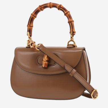 Gucci  Bamboo handbag  in brown leather