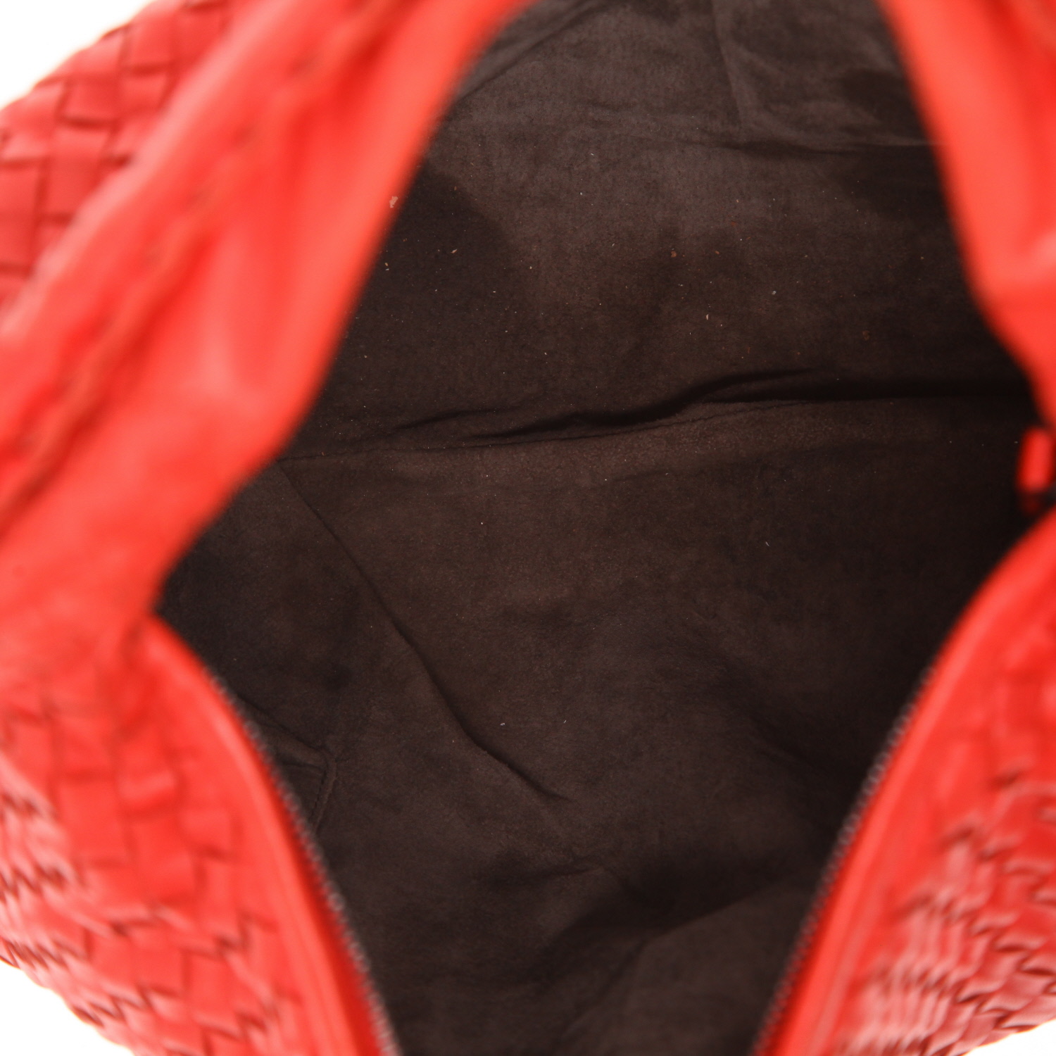 Sac à main Bottega Veneta  Veneta en cuir intrecciato rouge - Detail D3