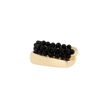 Bague Fred Success Caviar en or jaune et onyx