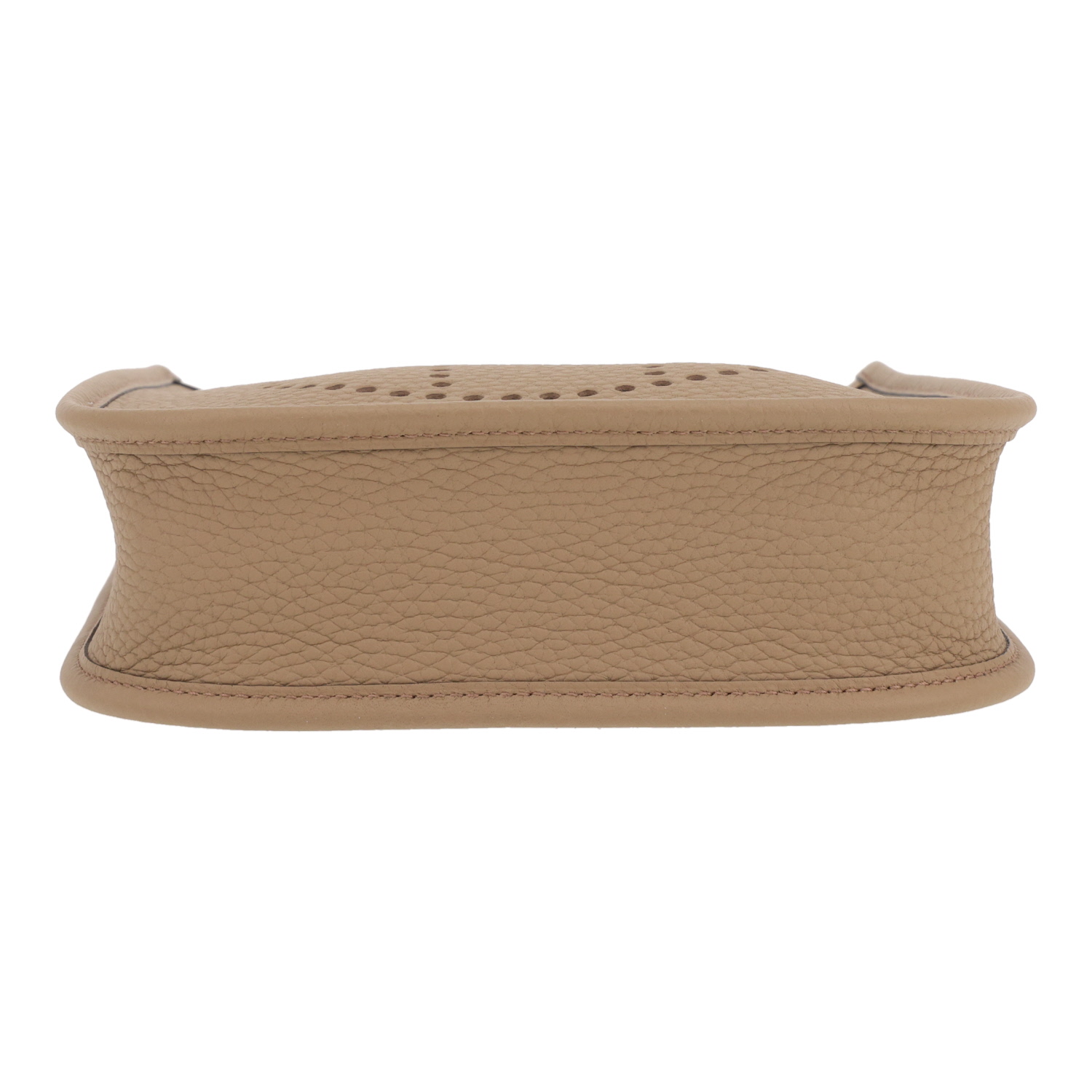 Sac bandoulière Hermès  Mini Evelyne en cuir taurillon clémence Beige Marfa - Detail D1