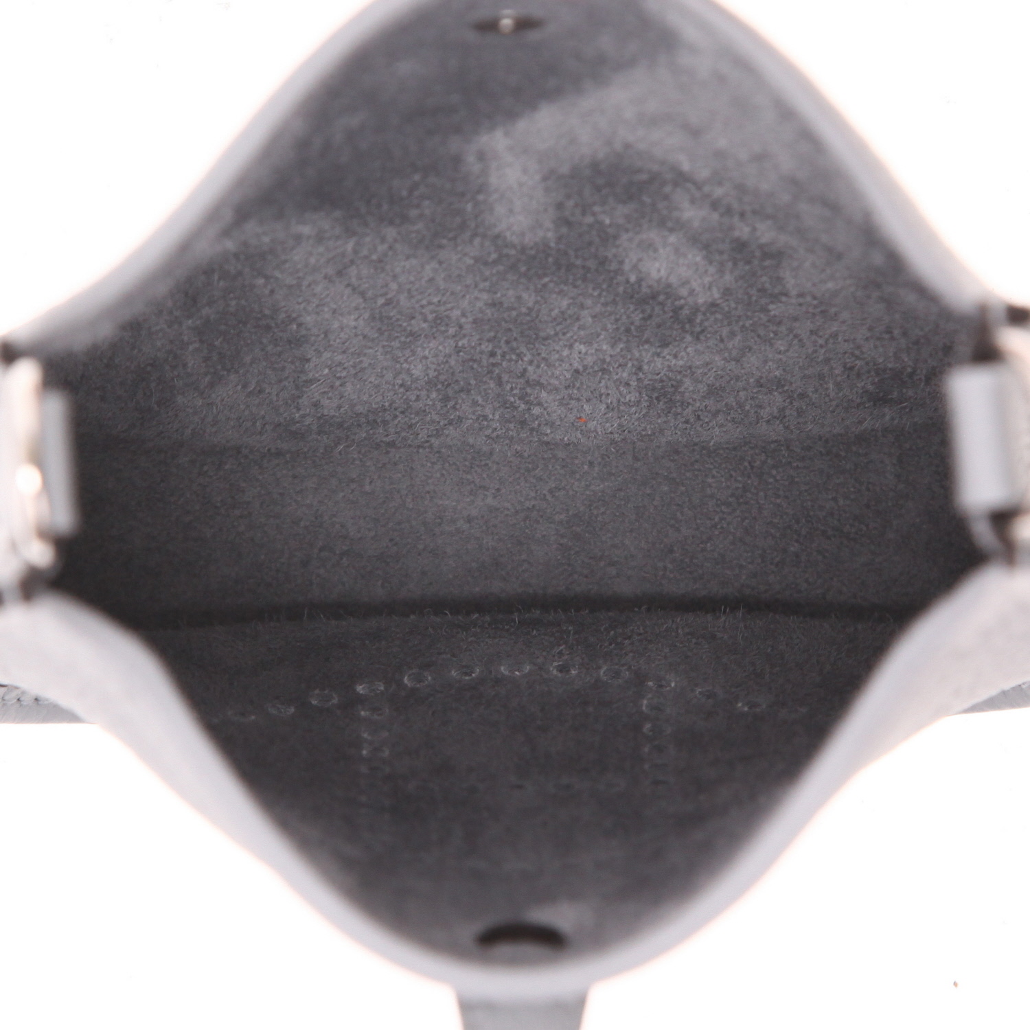Hermès  Mini Evelyne shoulder bag  in Gris Pantin leather taurillon clémence - Detail D3