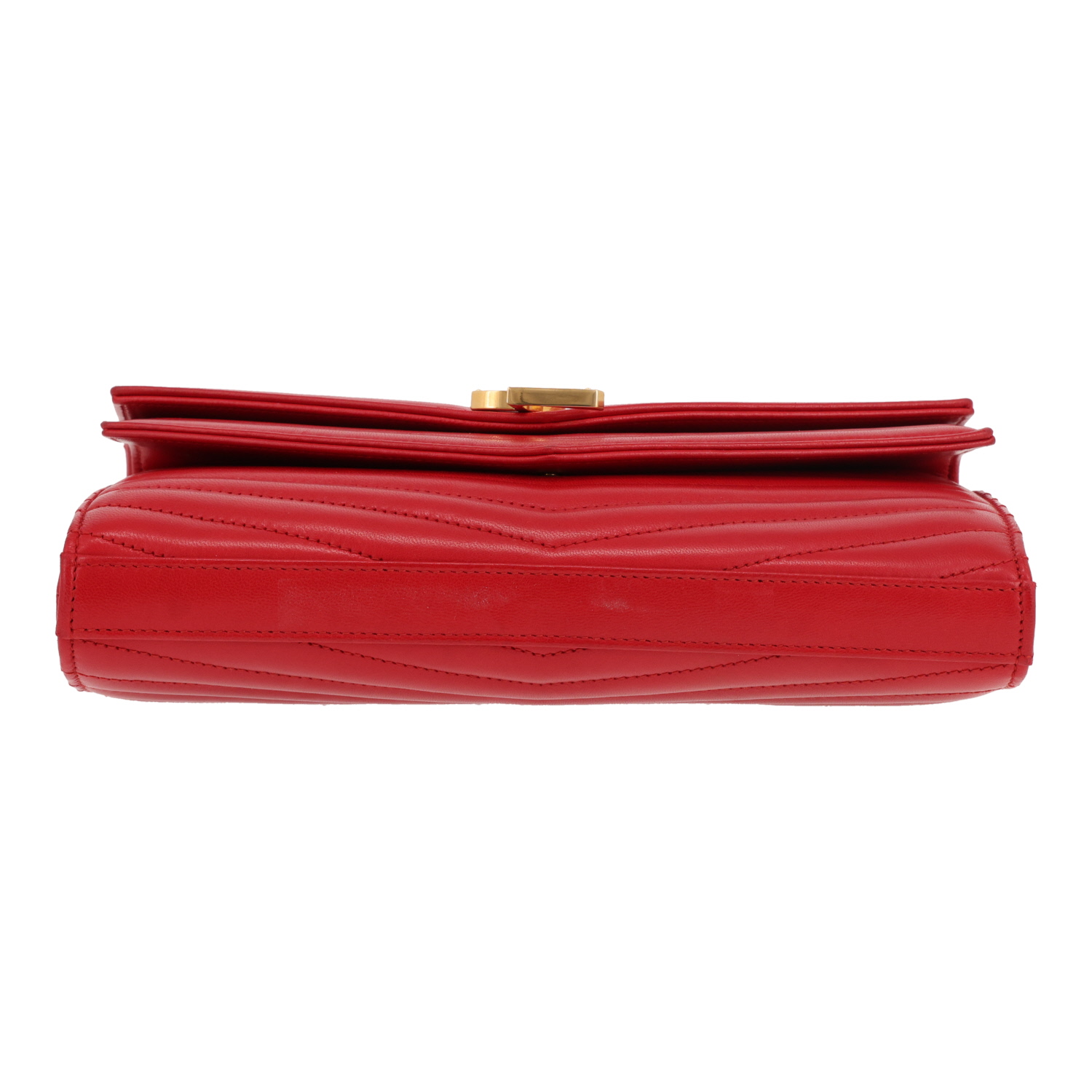 Sac bandoulière Saint Laurent  Sulpice en cuir matelassé chevrons rouge - Detail D1