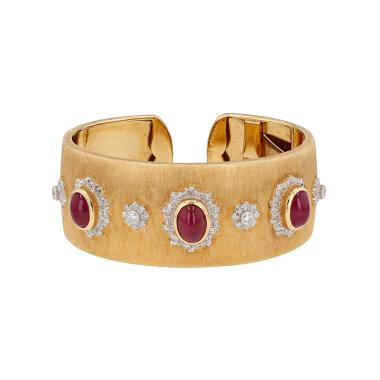 Bracciale Buccellati Macri in oro giallo, oro bianco e rubini