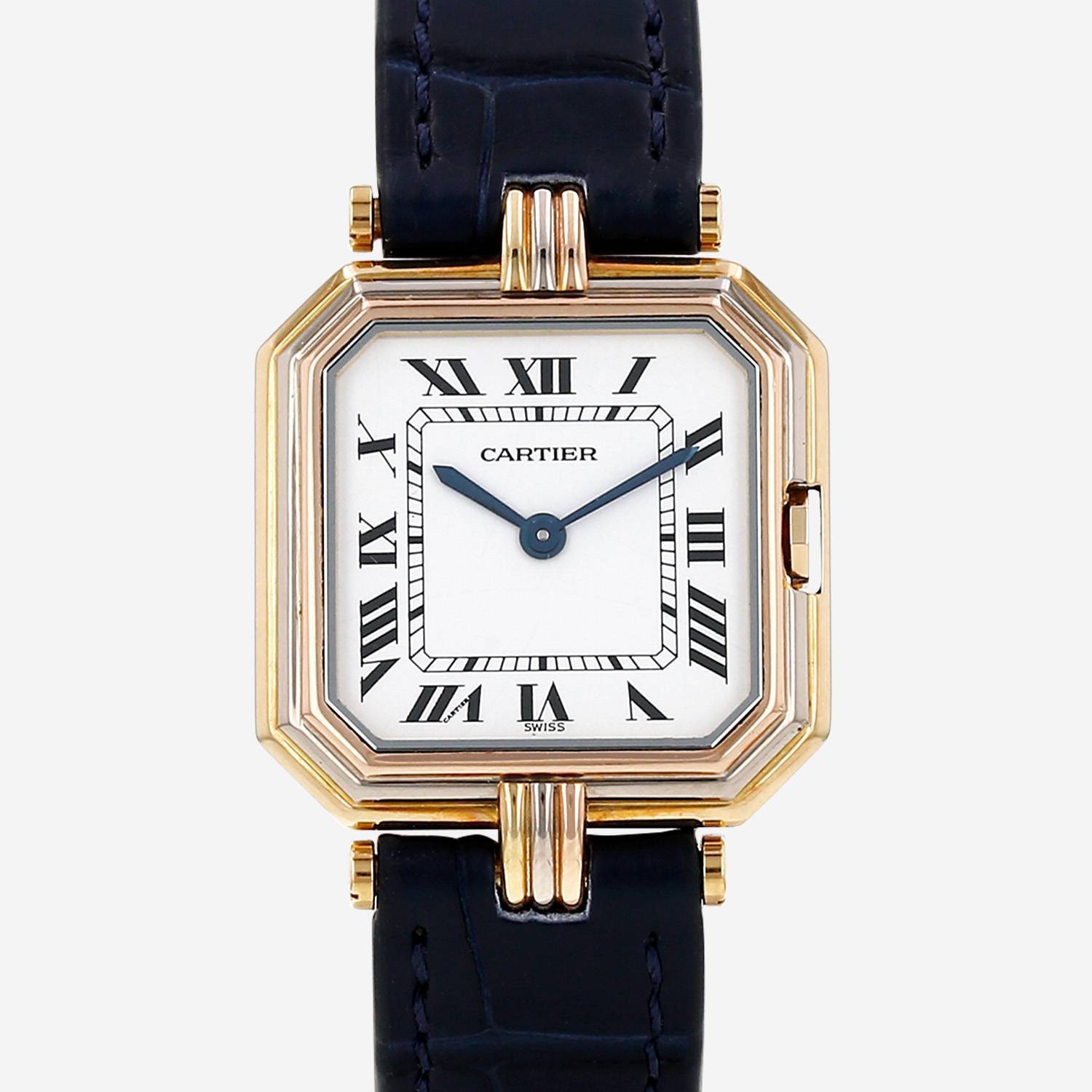 Reloj Cartier Trinity en tres tipos de oro. Ref.: Cartier - 81045. Hacia 1980
