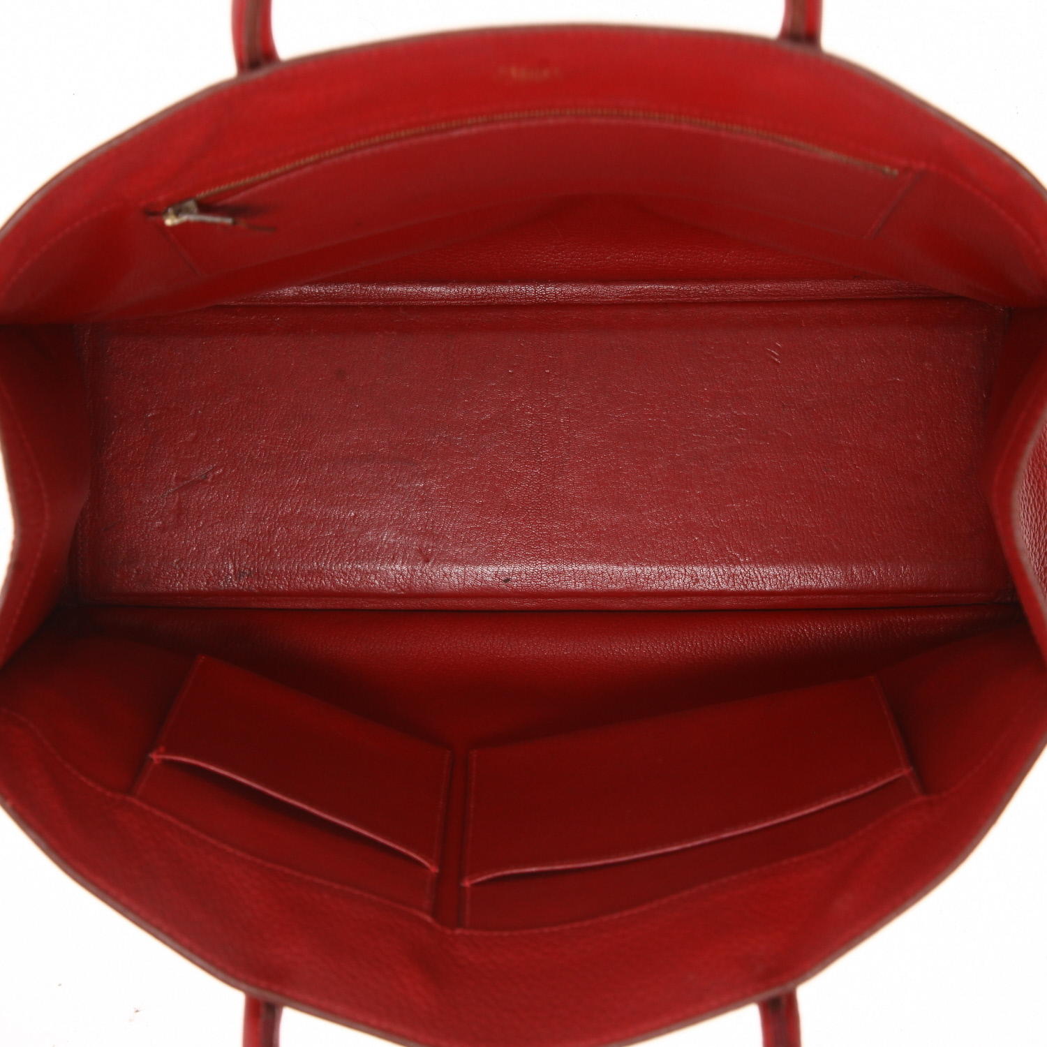 Hermès  White Bus handbag  in red togo leather - Detail D3