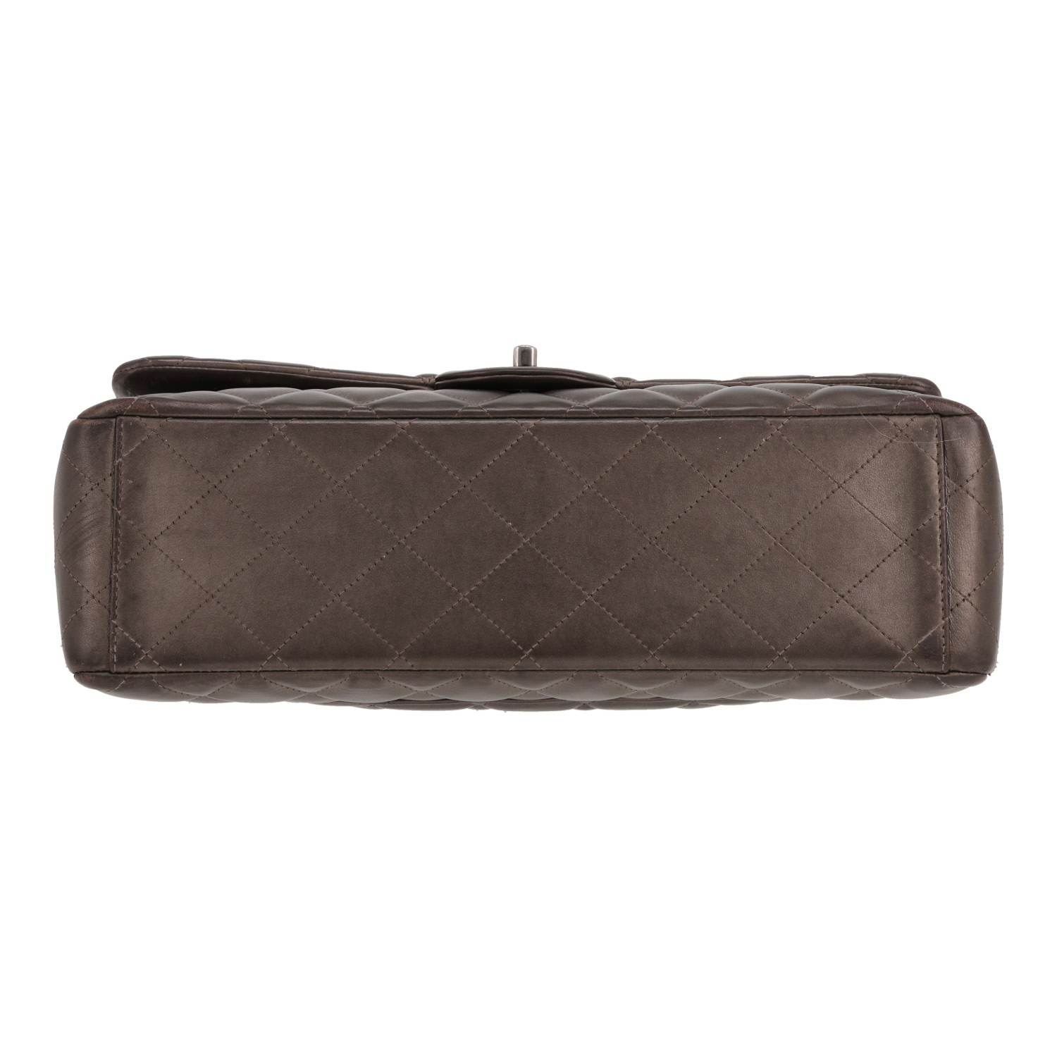 Bolso bandolera Chanel  Timeless Maxi Jumbo en cuero acolchado gris metalizado - Detail D1