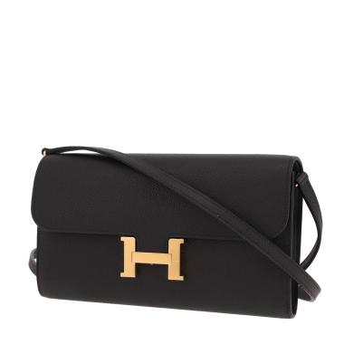 Hermès  Constance Long To Go shoulder bag  in black epsom leather