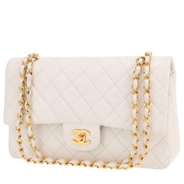 Sac à main Chanel  Timeless Classic en cuir matelassé blanc