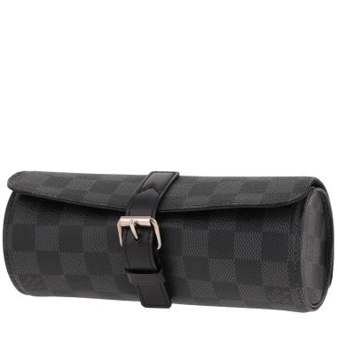Astuccio Louis Vuitton  Étui 3 montres in tela a scacchi grigio Graphite