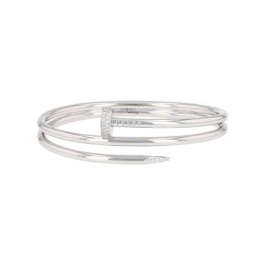 Bracelet double Cartier Juste un clou en or blanc et diamants