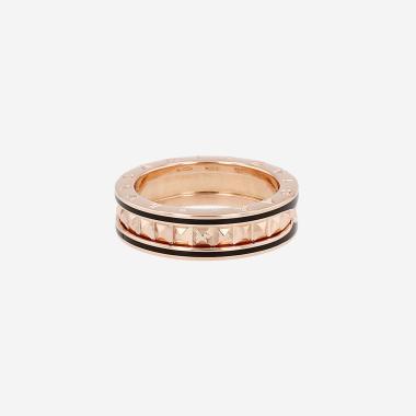 Bague Bulgari B.Zero1 Rock en or rose et céramique noire
