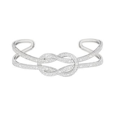 Bracelet jonc Fred Chance Infinie en or blanc et diamants